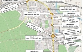 Plan części miasta Piły z zaznaczonymi lokalizacjami
