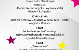 PLAKAT. Treść: 12 maja 2023 (piątek) 18.00 Portret podw&oacute;jny otwarcie wystawy grafik Oksana Budna i&nbsp;Marek Zajko, autorskie oprowadzanie po wystawie. 13 maja 2023 (sobota) 16.00 - 24.00 kuratorskie oprowadzanie po wseatwach "Stanisław Staszic - życie i&nbsp;dzia