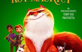 PLAKAT. Na pierwszym planie rudy kot, obok niego myszy w przebraniach, w tle kobieta i mężczyzna. Postaci animowane. Treść: Przebojowa komedia scenarzysta "shreka" i "pirat&oacute;w z Karaib&oacute;w". Piotr Adamczyk jako Zadziwiający Kot Maurycy. Nie masz cwaniaka nad