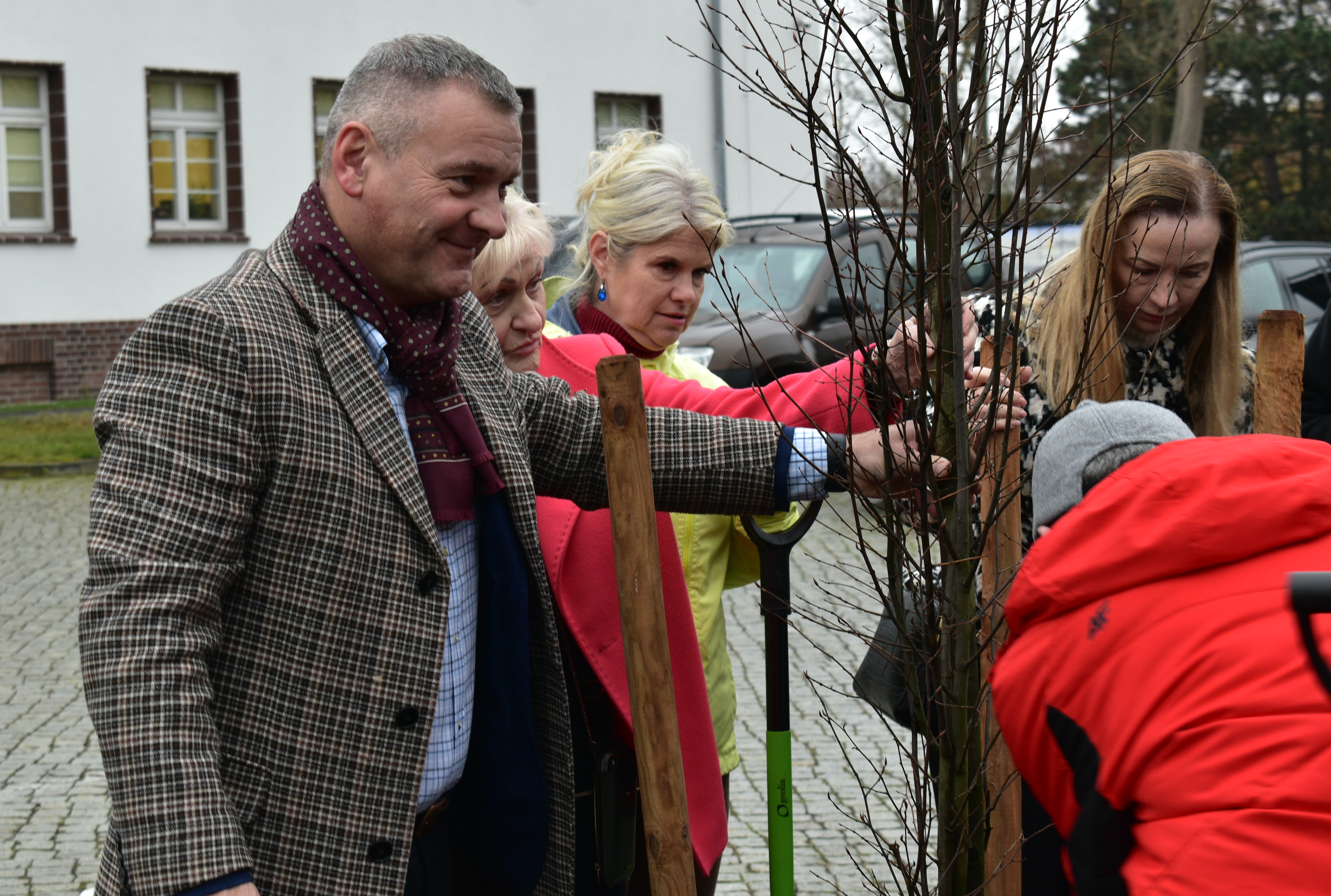 Ludzie sadzący drzewa