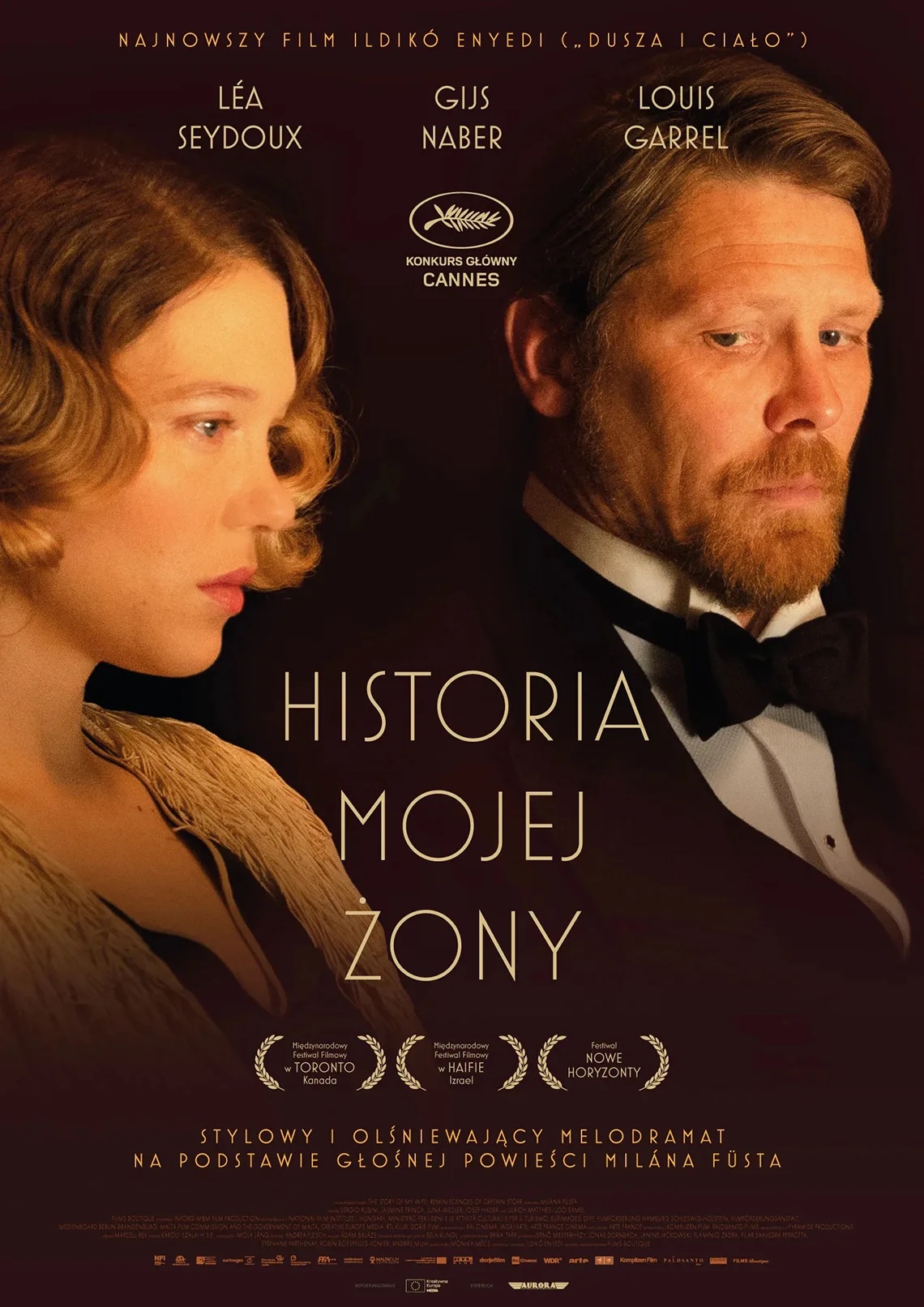 Kobiecy Wieczór Filmowy: Historia mojej żony Postać kobiety i mężczyzny, treść: najnowszy film ildiko enyedi "Dusza i ciało", Lea SeyDoux, Gijs Naber, Louis Garrel, Konkurs główny Cannes. Historia mojej żony. Stylowy i olśniewający melodramat na podstawie głośnej powieści Milana Fusta.