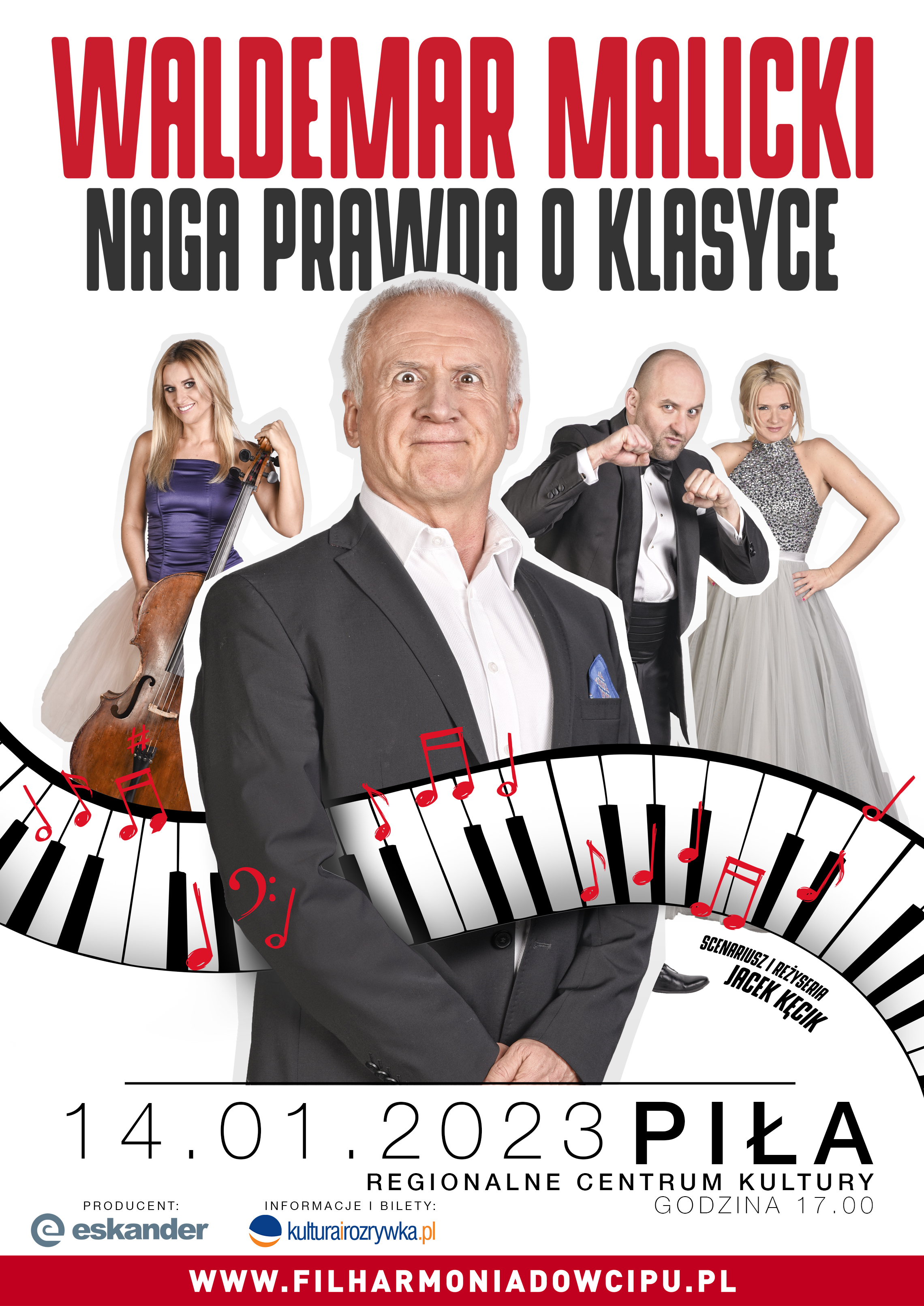 Waldemar Malicki | Naga prawda o klasyce Waldemar Malicki, naga prawda o klasyce. 14 stycznia 2023 Piła, Regionalne Centrum Kultury, godzina 17.00.