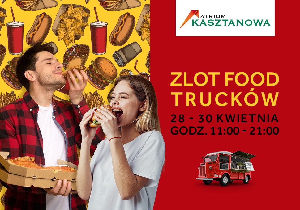 grafiki jedzenia, para jedząca street food, zlot food trucków,  28-30 kwietnia, godz. 11-12