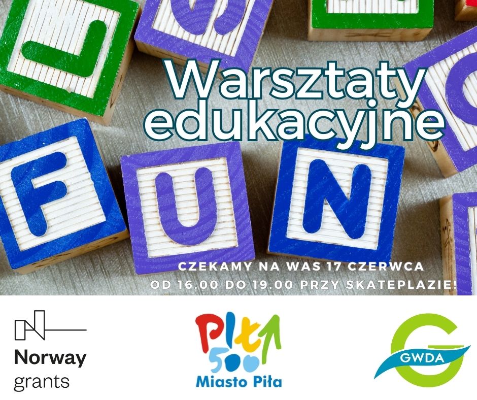 Warsztaty edukacyjne! Kolorowe klocki z literkami, treść: Warsztaty edukacyjne! czekamy na Was 17 czerwca 2023, od 16.00. do 19.00 przy skateplazie