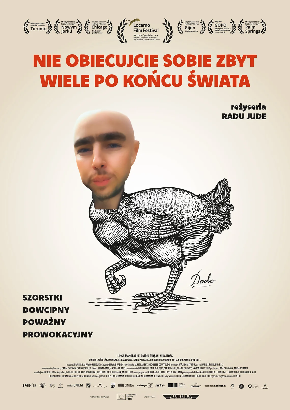 Plakat kinowy filmu "Nie obiecujcie sobie zbyt wiele po końcu świata", reż. Radu Jude