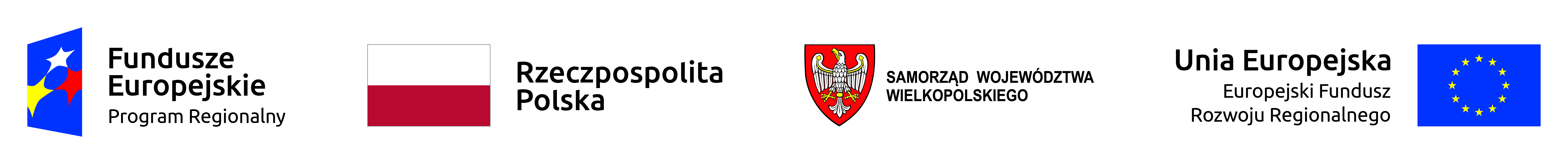 Logotypy: Fundusze Europejskie, Rzeczpospolita Polska, Samorząd Województwa Wielkopolskiego, Unia Europejska