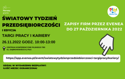 Plakat zapraszający Przedstawicieli Przedsiębiorców do rejestracji i udziału w TARGACH PRACY I KARIERY