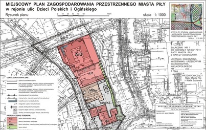 Zdjęcie do Obwieszczenie o uchwaleniu zmiany planu w rejonie ulic Dzieci Polskich i Ogińskiego